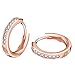 14K Rose Gold Plated Tone CZ Small Hoop Huggie Earrings For Women jewelry, 0.67''