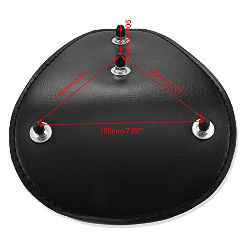 TUINCYN Leather Motorcycle Solo Seat Kit with Spring Soft Comfortable Black Motorbike Rear Pad Saddle with Square Pattern for Harley Davidson Sportster Bobber Chopper Honda Yamaha Kawasaki(1 Piece)