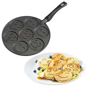 Nordic Ware 01920 - Sartén para tortitas y crepes, diseño Smiley