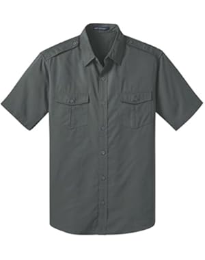 Stain-Resistant Short Sleeve Twill Shirt