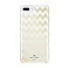 Kate Spade New York Phone Case | For Apple iPhone 8 Plus, iPhone 7 Plus, iPhone 6S Plus, and iPhone 6 Plus | Protective Phone Cases with Clear Design and Drop Protection - Chevron Gold / Clear