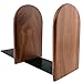 Bamber Wood Bookends, Decorative Bookends for Shelves Heavy Books, Office Book Stand, Black Walnut, H6.7 x W4.7 x L3.9