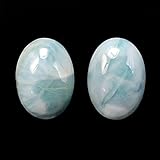 Matching Pair Larimar Cabs 10 Carat Oval 14x10mm (3562)