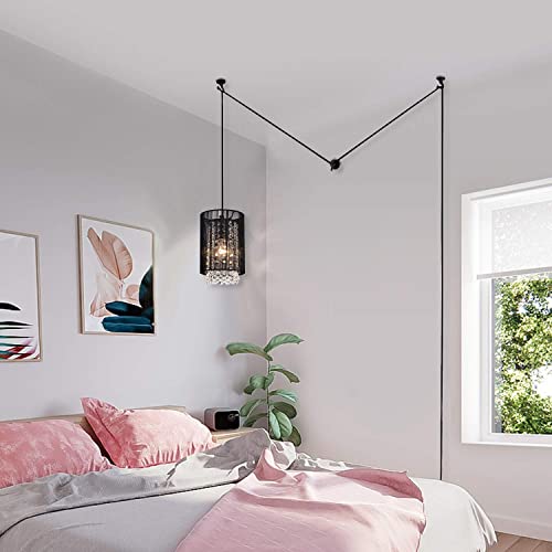 Plug in Pendant Lights Small Plug in Chandelier Mini Black Chandelier