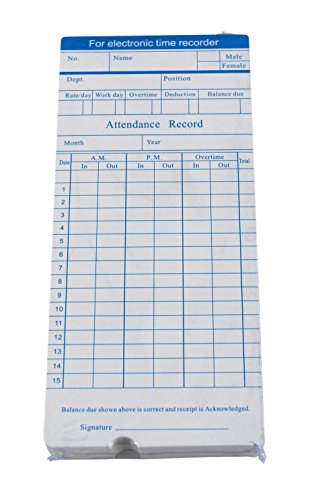 50X Monthly Time Clock Cards For time Recorder Timecards Attendance(3 packs in one package)