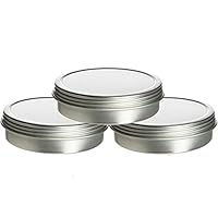 Cafe Cubano® 8oz Screw Top Tins - Set of 3 Food Grade Seamless Screwtop Shallow Tin Containers with Continuous Thread Cap