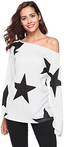 Women Blouse Juniors Fashion Long Sleeve T Shirts On Line Top Tees (White, Medium)