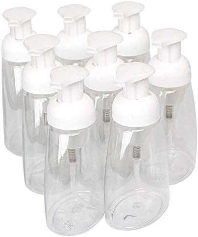 WAYDA Foaming Soap Dispenser, 10oz Capacity Refillable Liquid Soap Pump Bottles, Foam Hand Pump Container for Castile, Homemade Liquid Soap, Dish Soap in Bathroom & Kitchen - 8 Pack