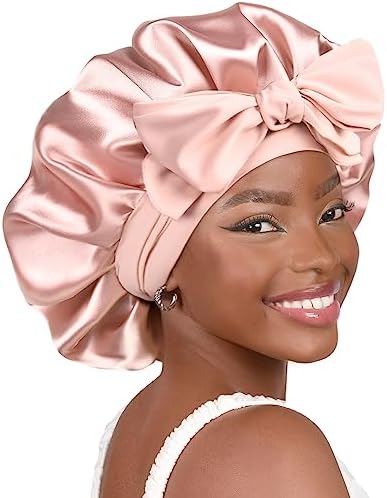 Amazon Silk Curly Hair Bonnet KASTWAVE Satin Bonnet For Black