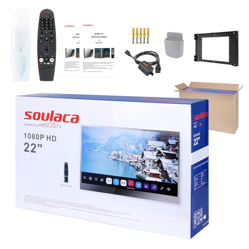 Soulaca 22 Inch Smart LED Bathroom Mirror TV,WebOS 1080P Waterproof with Wi-Fi and Bluetooth Built-in Speaker 2026