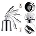 Zhanmai Stainless Steel Wine Stoppers Bottle Stoppers Vacuum Bottle Sealer Bottle Plug with Inner Rubber 1.6 x 3.7 inches (Silver)