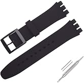 OLXIYOC Watch Strap for Swatch, Silicone Waterproof Watch Strap