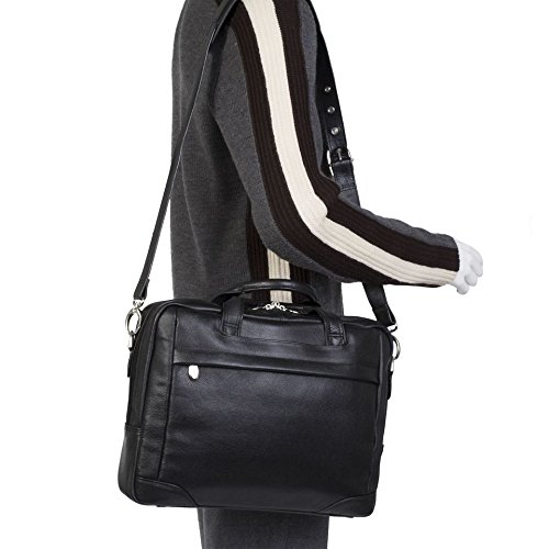 McKleinUSA MONTCLARE 15495 Black Leather Netbook Laptop Brief