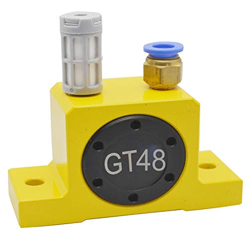 Pneumatic Turbine Vibrator – G 1/8” Inlet, Golden GT-10 Industrial Vibrator For Hoppers, Bins, And Chutes – Silent Operation 60-75 DB, No Lubrication, Aluminum Housing, High Temp 150°C