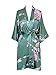 Old Shanghai Women's Kimono Short Robe - Chrysanthemum & Crane