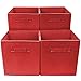 Sorbus® Foldable Storage Cube Basket Bin (4 Pack, Red)
