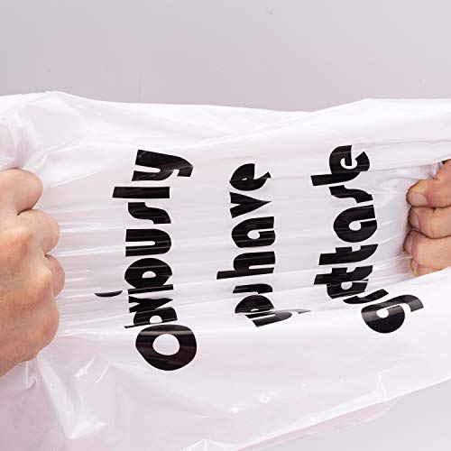 image for RUSPEPA Plastic Merchandise Bags - Retail Shopping Goodie Bag with Han