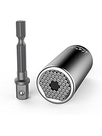 Universal Socket,Kusonkey Multi-function 7mm-19mm Universal Sockets Metric Wrench Power Drill Adapter Socket Professional Repair Tools