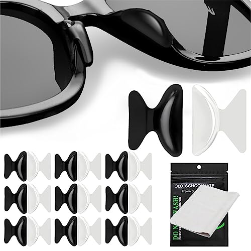 Anti Slip Eyeglass Nose Pads Soft Silicone 10 Pairs Adhesive Nose  Eyeglass Repair Kit and Cleaning Cloth