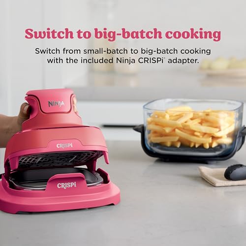 Ninjas | Freidora de aire | Sistema de cocción portátil Crispi 4 en 1 | Recipientes de vidrio de 4 cuartos y 6 tazas, platos para verduras y tapas de almacenamiento incluidos | Apto para microondas, congelador y lavavajillas | Cereza triturada | FN101DR Ninjas | Freidora de aire | Sistema de cocción portátil Crispi 4 en 1 | Recipientes de vidrio de 4 cuartos y 6 tazas, platos para verduras y tapas de almacenamiento incluidos | Apto para microondas, congelador y lavavajillas | Cereza triturada | FN101DR