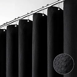 Dynamene Stall Black Fabric Shower Curtain - Waffle