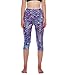 Manstore Women's Printed Active Workout Capri Leggings Fitted Stretch Tights A002 S/M