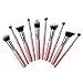 Jessup Kabuki 10pcs Pink/Silver Cosmetics Makeup Brush Tools kit Buffer Eyeliner Blending Eye Concealer Power Foundation Handmade Fiber Hair Brush Set T068