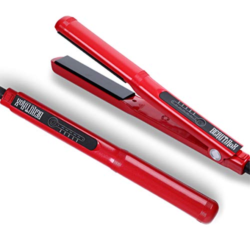 BEAUTIROX Flat Hair Straightener,Professional Iron with adjustable Temp for Straightening and Curls,Red