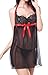 beautyin Womens Lace Babydoll Lingerie Sexy Chemise Sleepwear with G String Set