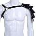 iiniim Men's Adjustable Leather Body Chest Half Harness Belt (One Size, Black C)