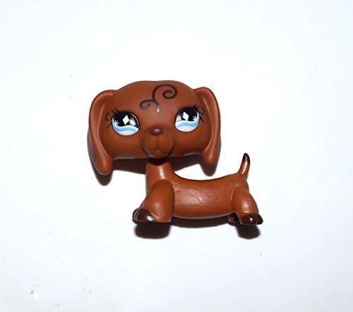 DEEJOE Animal Swirl Dark Brown Diamond Blue Eyes Dachshund Dog LPS Action Figure Child Toy 2"