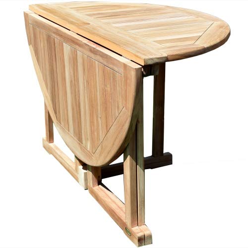 Klapptisch Savona rund Teak Massivholz Durchmesser 150 cm – Bild 4
