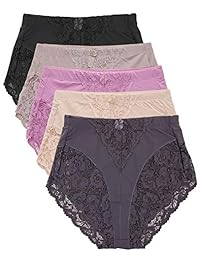 Pack de 5 bragas de encaje para dama, talla grande, con control de luz