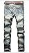 Men's Ripped Slim Jeans with Badges A777 36