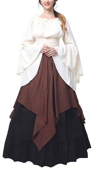 Guiran Robe Medievale Femme Renaissance Costume Robes Longues