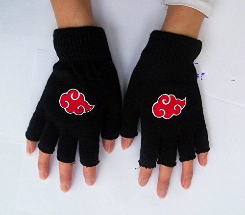 Naruto Akatsuki Member Red Cloud Itachi Cosplay Gloves Sports Winter Mitten