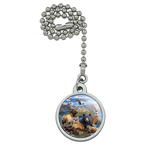 GRAPHICS & MORE Crater Lake National Park Oregon Animals Elk Deer Beaver Cougar Ceiling Fan and Light Pull Chain