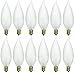 Pack of 12 40 Watt CFF Candelabra Base Frosted Flame Tip Shaped Incandescent Chandelier Light Bulb