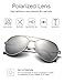 LUENX Aviator Sunglasses for Men Women Polarized Mirrored Silver Lens Metal Frame UV 400 Driving 59MM with Accessories