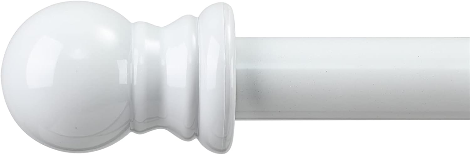 Window Treatment Hardware - White Curtain Rods for Windows 48 to 84” - 1 Inch Heavy Duty Metal Curtain Rod Set,Adjustable Drapery Rods with Brackets for Bedroom,Sliding Door,Livingroom