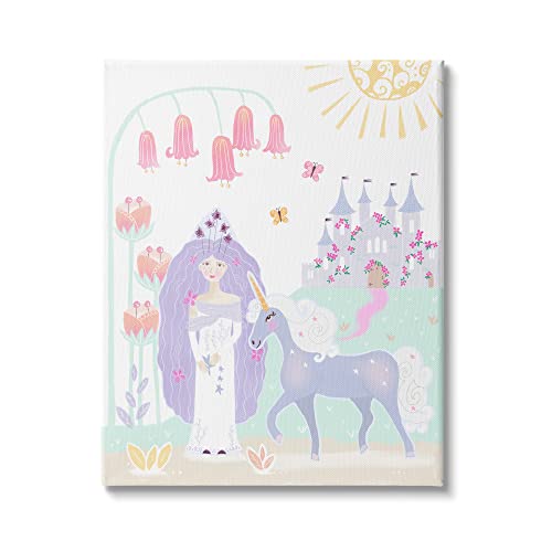 Stupell Industries Children's Princess and Unicorn Magical Fairy Tale Castle