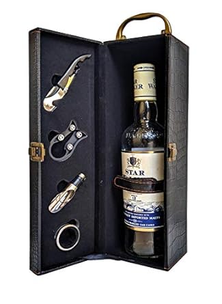 La Corsa 5 Pcs Premium Leatherette Wine Bottle Box with Tools