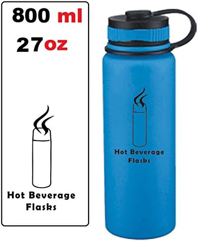 Stainless Steel Water Bottle - Best Vacuum Flask, Double Insulated Flask by Hot Beverage Flasks - Size 27 oz / 800 ml, Blue
