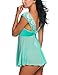 Avidlove Women V Neck Lingerie Lace Babydoll Mesh Chemise Nightwear Green XL