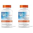 Doctor's BEST Vitamin D3 5000IU, Non-GMO, Gluten & Soy Free, Regulates Immune Function, Supports Healthy Bones, White, No Flavour, 180 Count (Pack of 2)