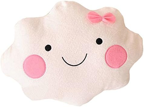 YuanShiming Cute Cloud Shape Pillow Sofa Back Cushion Office Nap Bolster White (35cm)