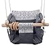 Jozeit Baby Kids Toddler Canvas Swing Seat Chair - with Cushion - Lace Decor (Grey)