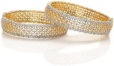 Gold Plated AD CZ traditional Bollywood Bridal Indian jeweler bridal party ware bangles set