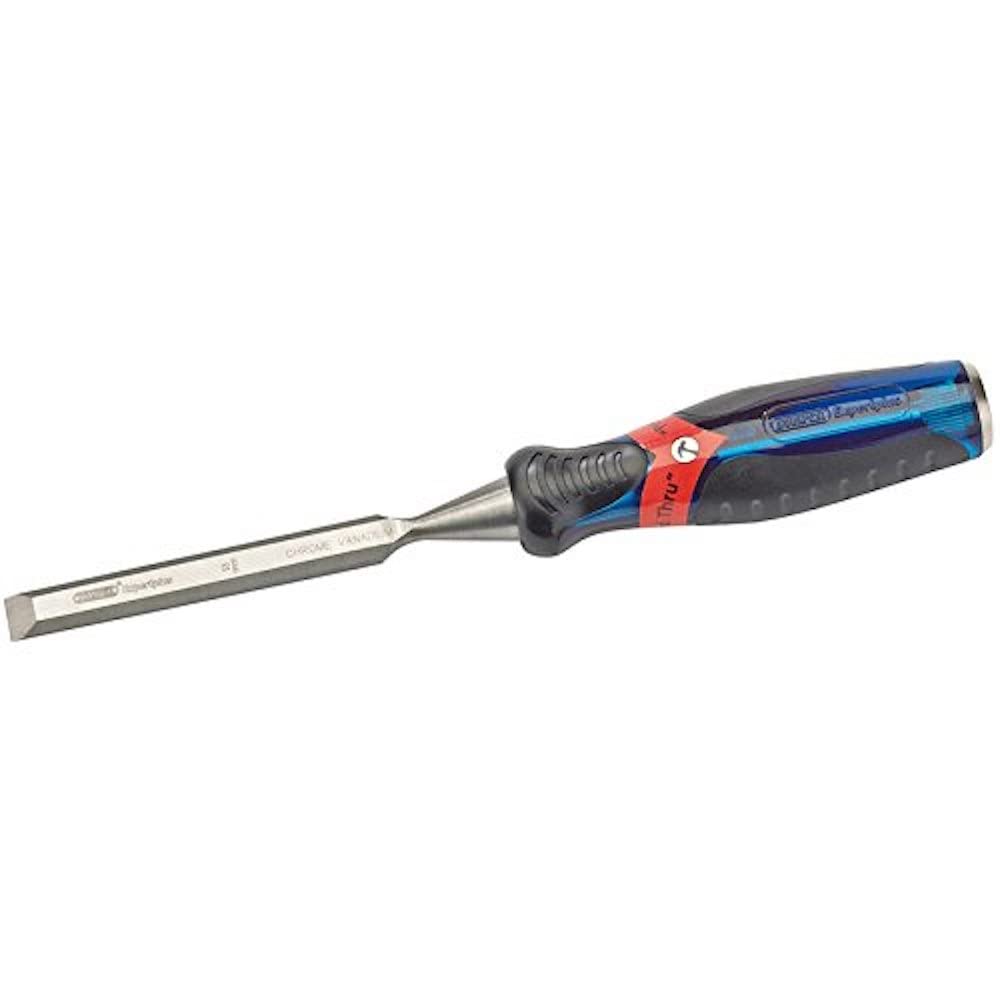 Draper 24404 Expert Bevel Edge Wood Chisel, Soft Grip with 'Pound Thru' End Cap, 13mm, 34.5cm x 4.8cm x 3.1cm, Blue