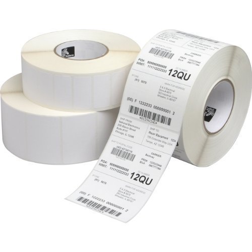 Zebra Technologies 18932 Polypropylene 3000T Label, Thermal Transfer, Perforated, 4" x 2", 1" Core, 5" OD (Roll of 1100 Labels, Case of 4) (Pack of 4)